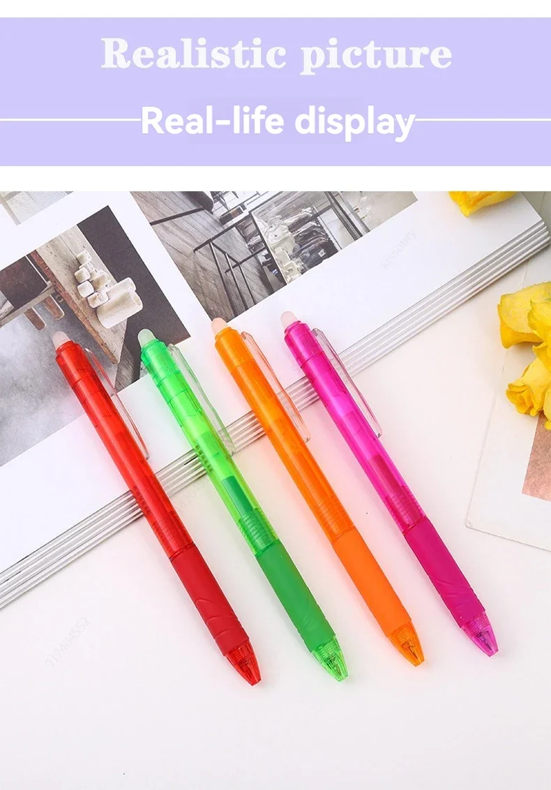 Colors 0.5/0.7mm Magic Retractable Erasable Pen  Gel Pen Set Erasable Refill Rod Office School Writing Tool Press pen