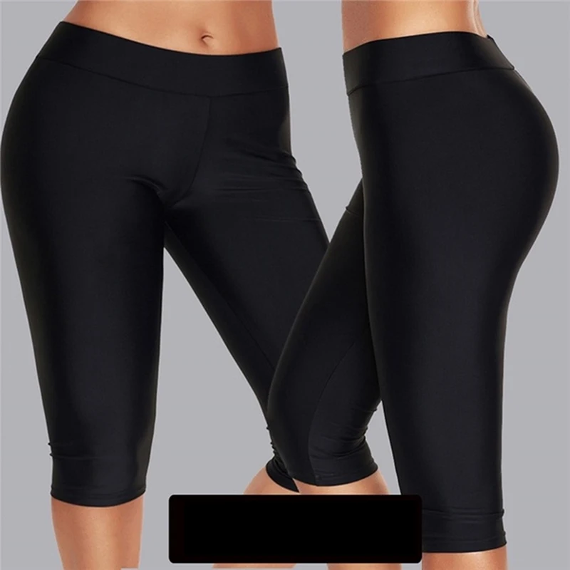 Women High Waist Elastic Sports Leggings Quick Dry 3/4 Running Trouser Female Crop Gym Fitness Tight Gym Leggings
