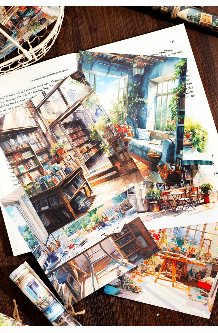 Yoofun 30sheets Street Corner Scenery Material Paper Aesthetic Scrapbooking Collage Junk Journal Decor Aesthetic DIY Paper