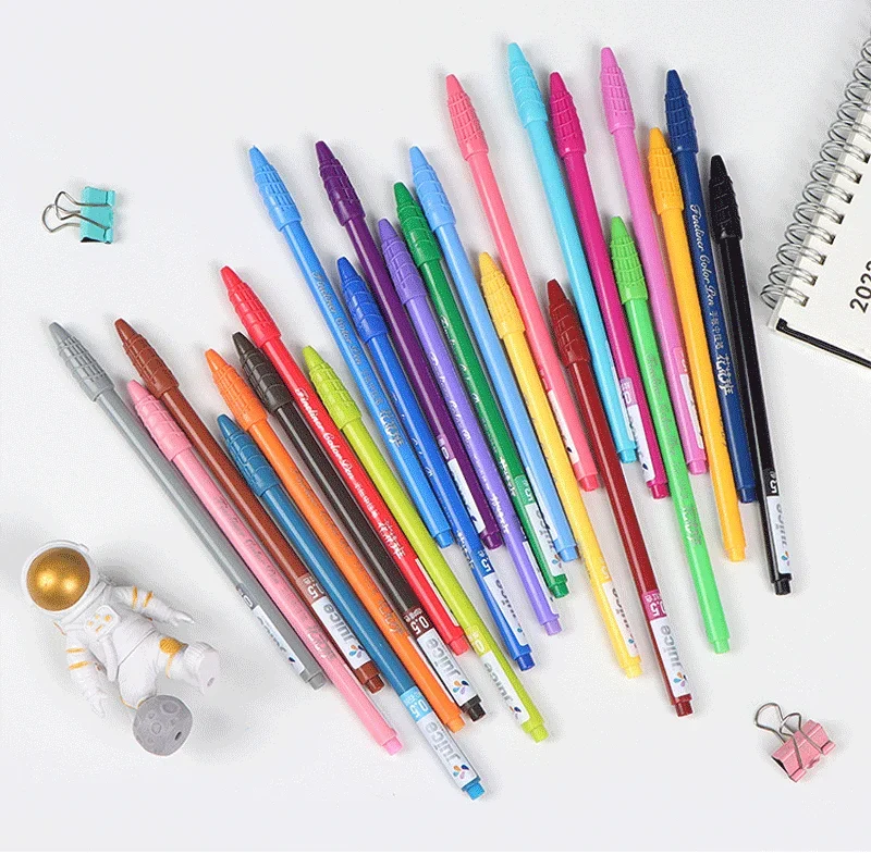 24Color Colorful Fine Point Pens for Bullet Journaling Note Taking Writing Drawing Coloring Cute Japanese Stationery Vintage Pen