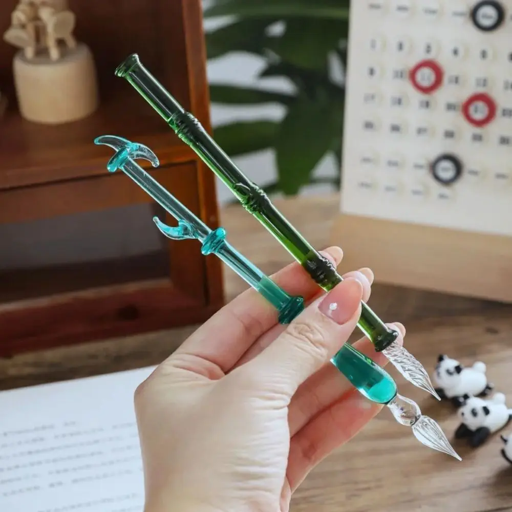 China-Chic Cute Panda Series Glass Dip Pen Writing Pen Gift Box Cartoon Student Crystal Glass