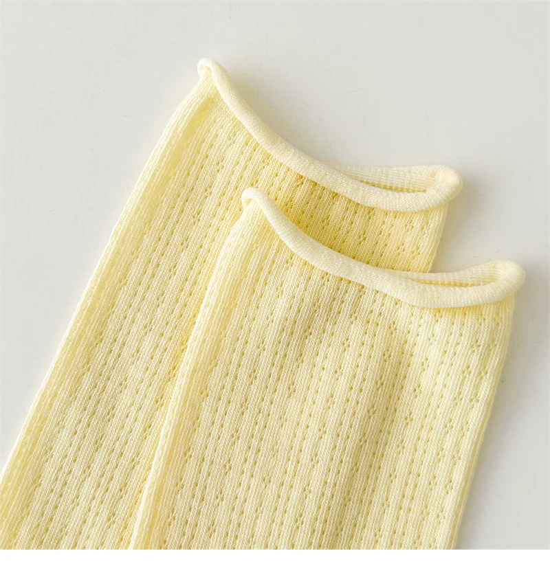 Socks For Women Thin Summer New Candy Color Hollow Out Loose Socks Women's Casual Basic Sweet Girls Fashion Long Socks Comfort