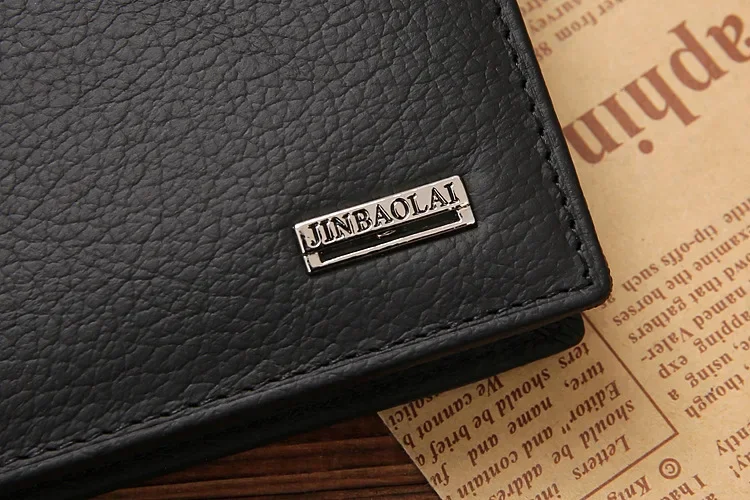 New Men Wallets Premium Product Real Cowhide for Man Short Black Walet Portefeuille Homme