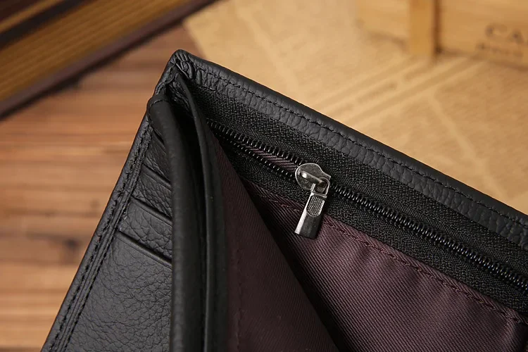 New Men Wallets Premium Product Real Cowhide for Man Short Black Walet Portefeuille Homme