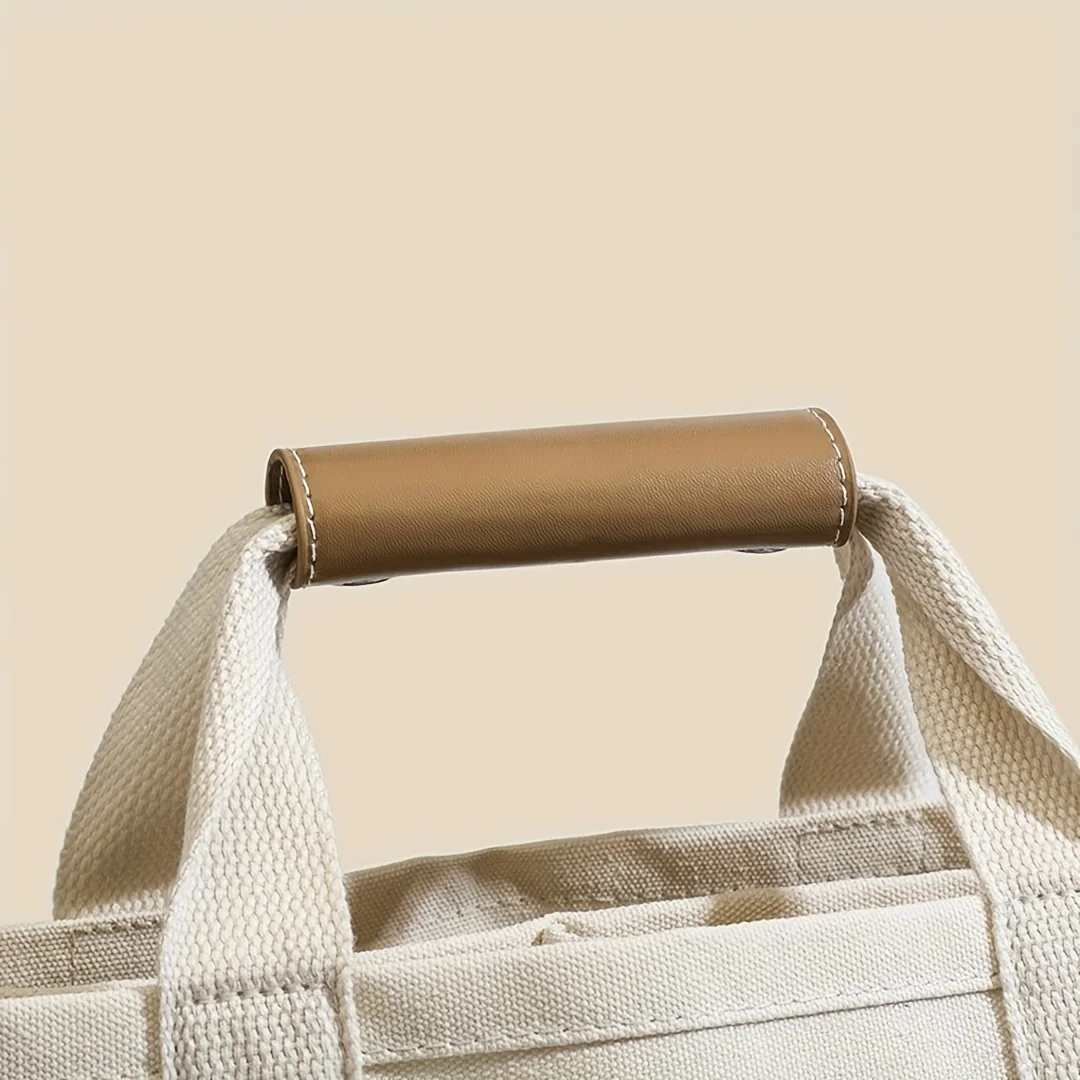Three Layer Large Capacity Canvas Tote Bag Crossbody Bag, Durable and Lightweight Shoulder Bag Shopping Bag, Casual and Practica