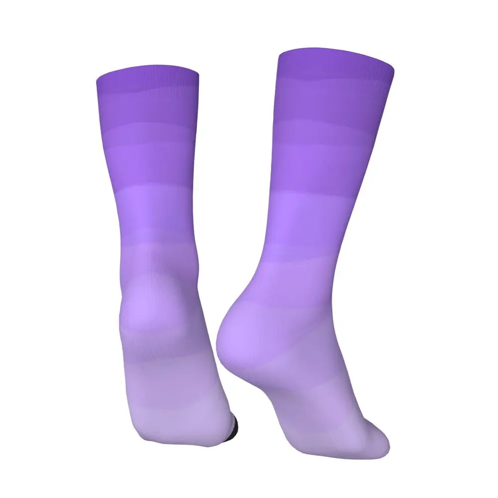 Ombre Polygonal Socks Autumn Gradient Purple Stockings Vintage Couple Medium Soft Socks Custom Outdoor Sports Anti-Slip Socks