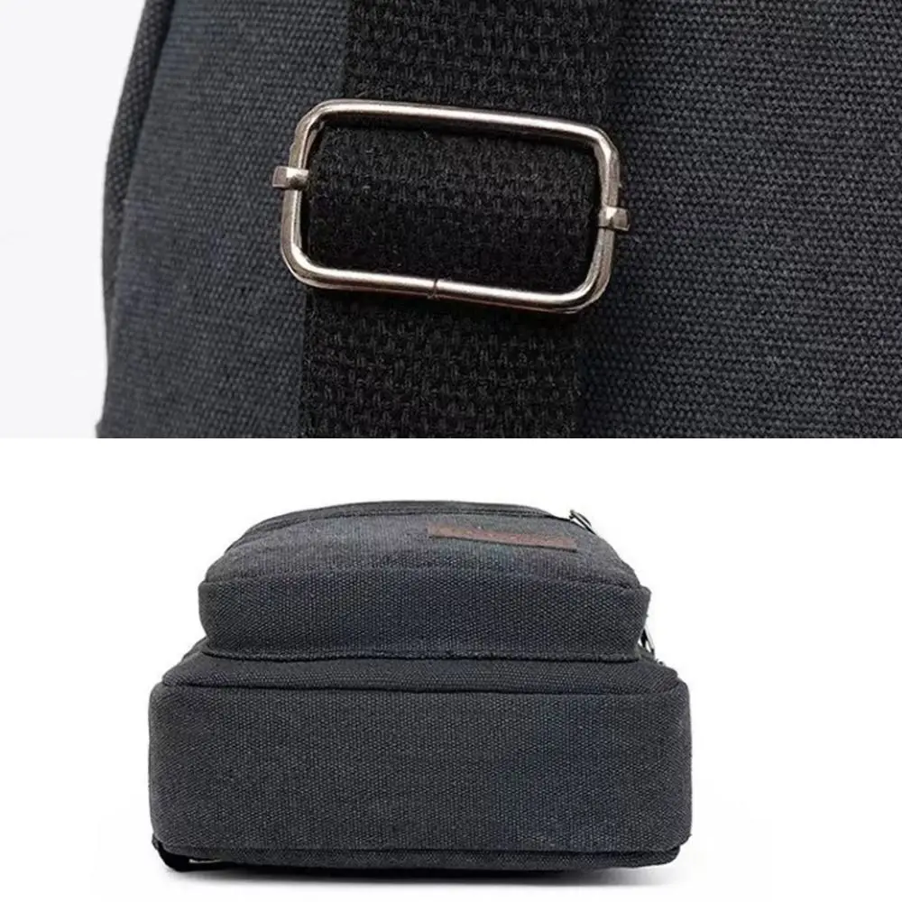Large Capacity Men Chest Bag High Quality Light Weight Canvas Chest Pack Spatial Layering Sling Bag