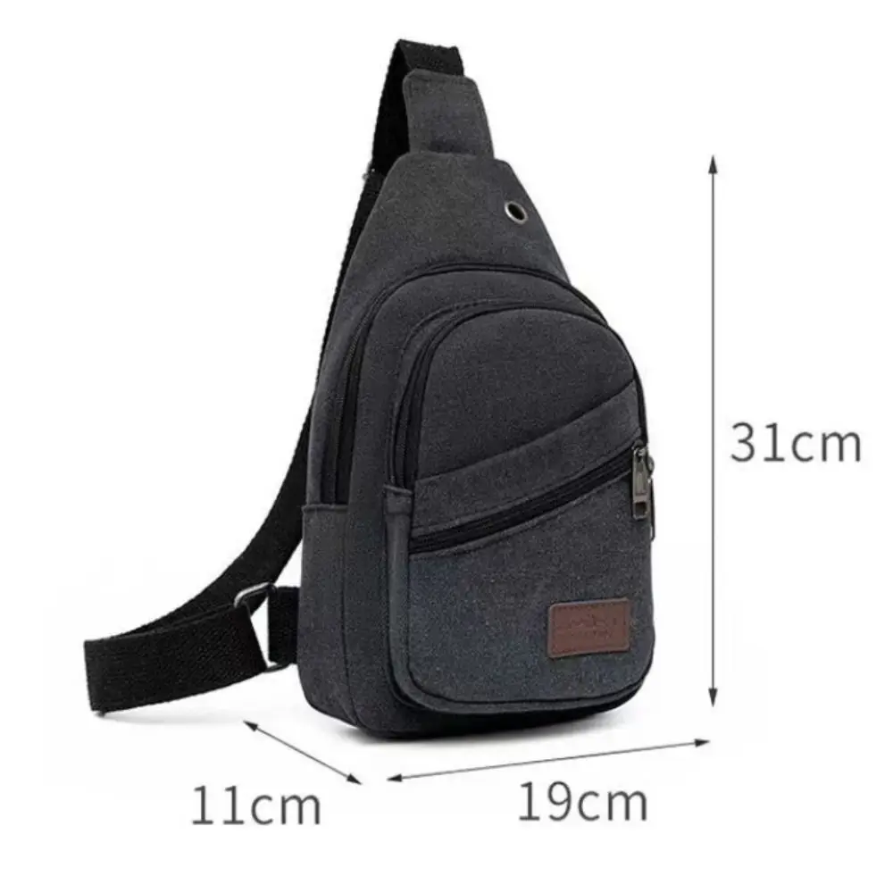 Large Capacity Men Chest Bag High Quality Light Weight Canvas Chest Pack Spatial Layering Sling Bag