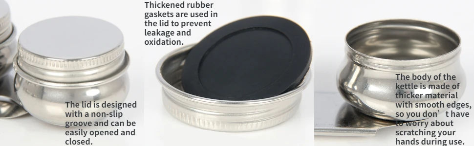 1pc Stainless Steel Single/Double Dipper Palette Cup Oil Container Paint Megilp Turpentine Solvent Container with Screw Cap