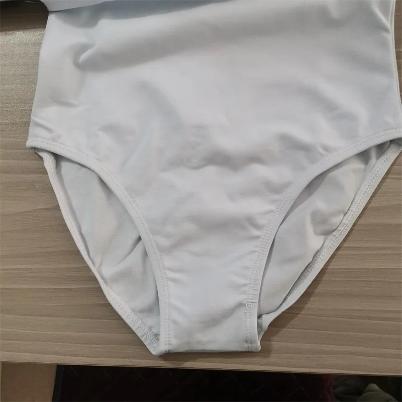 High Quality Cheap Dance Practice Wear Cotton Spandex White Black Pink Kids Girls Children Short Sleeves Ballet Leotards
