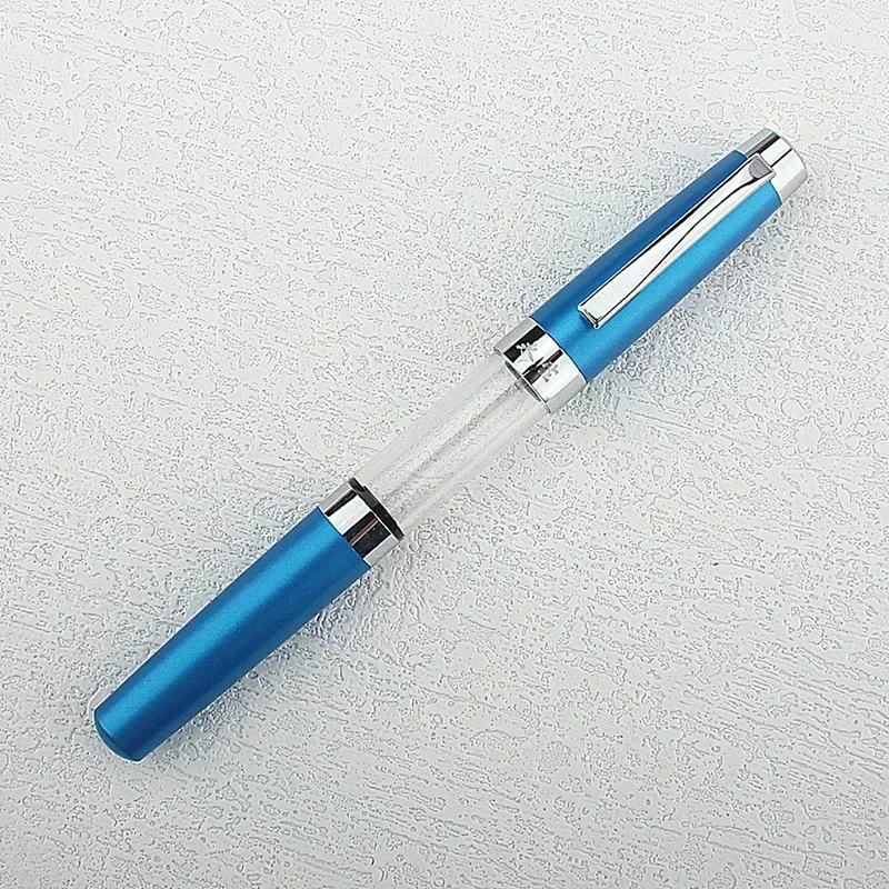 Press Type Ink Suction Fountain Pen Titanium Vacuum Filled Pen EF0.38Nib Transparent Smooth Writing Stationery Supplies