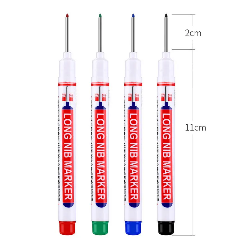 1/3Pcs/Set Long Head Markers Bathroom Woodworking Decoration Multi-purpose Deep Hole Marker Pens Red/Black/Blue/Green/White Ink
