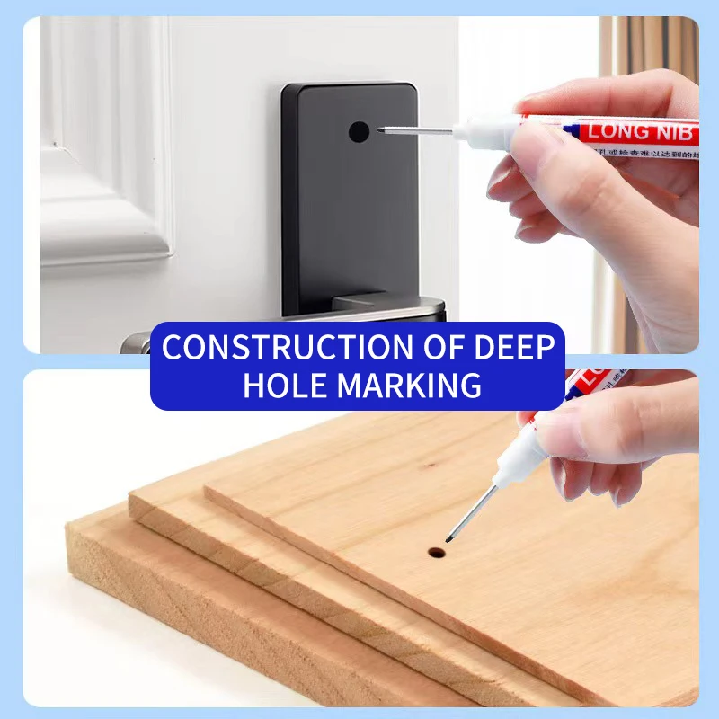 1/3Pcs/Set Long Head Markers Bathroom Woodworking Decoration Multi-purpose Deep Hole Marker Pens Red/Black/Blue/Green/White Ink