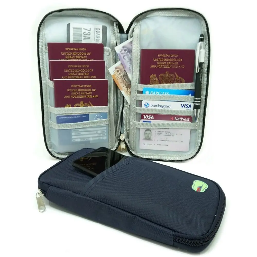 Travel Wallet Bag Purse Zip Case Organiser Passport Document Tickets Holder