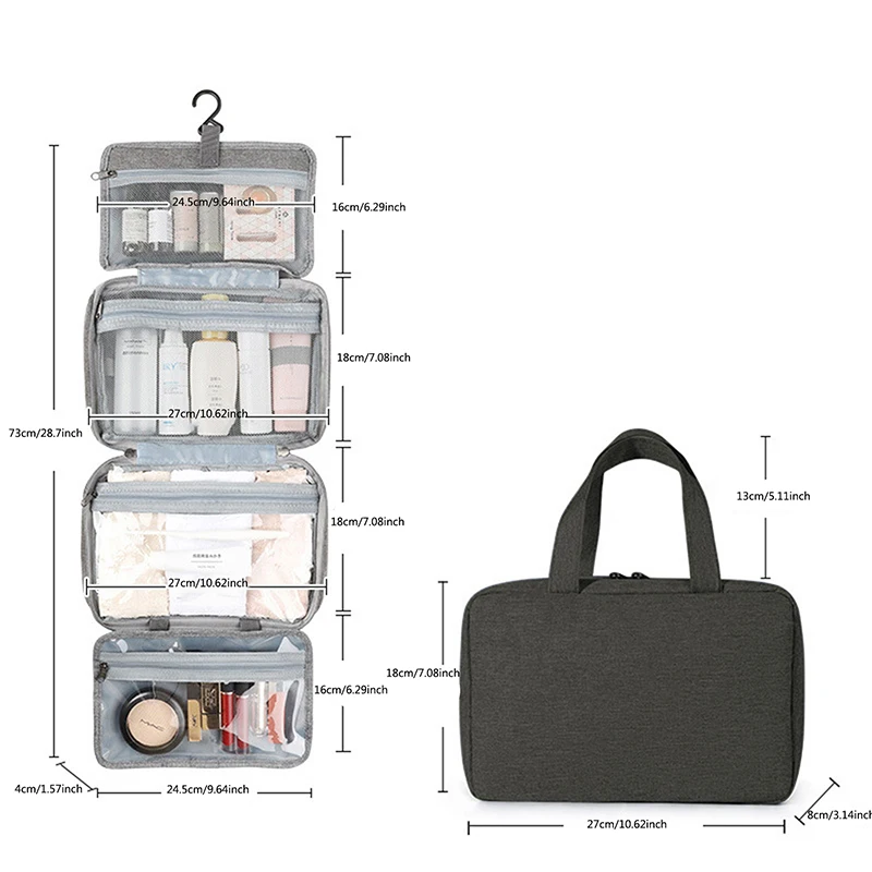 Large Hanging Hook Toiletry Bag Waterproof Folding Handbag Travel Makeup Cosmetic Razor Storage Organizer Case Bathroom Supplies