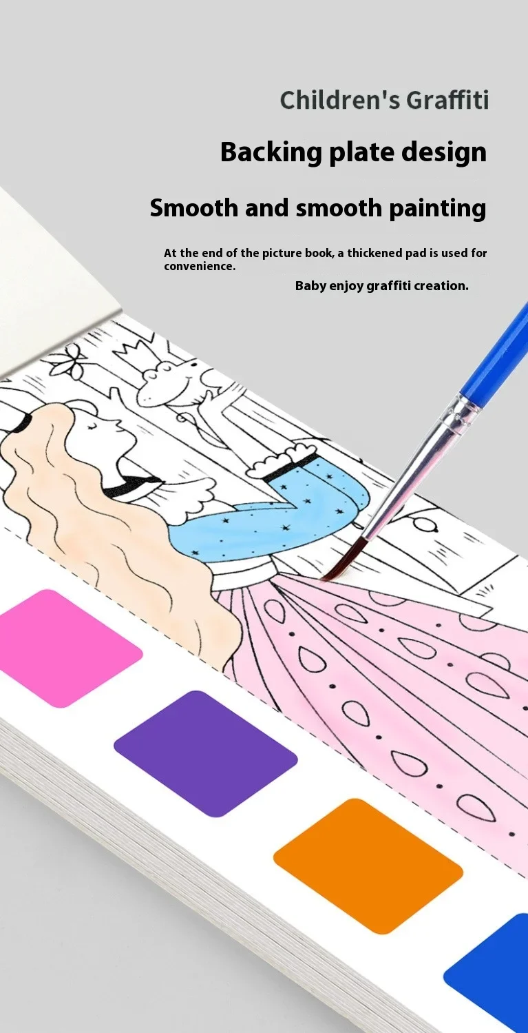 Portable Watercolor Painting Book Paint With Water Gouache Graffiti Picture Coloring Books Brush Set Drawing Students Gift