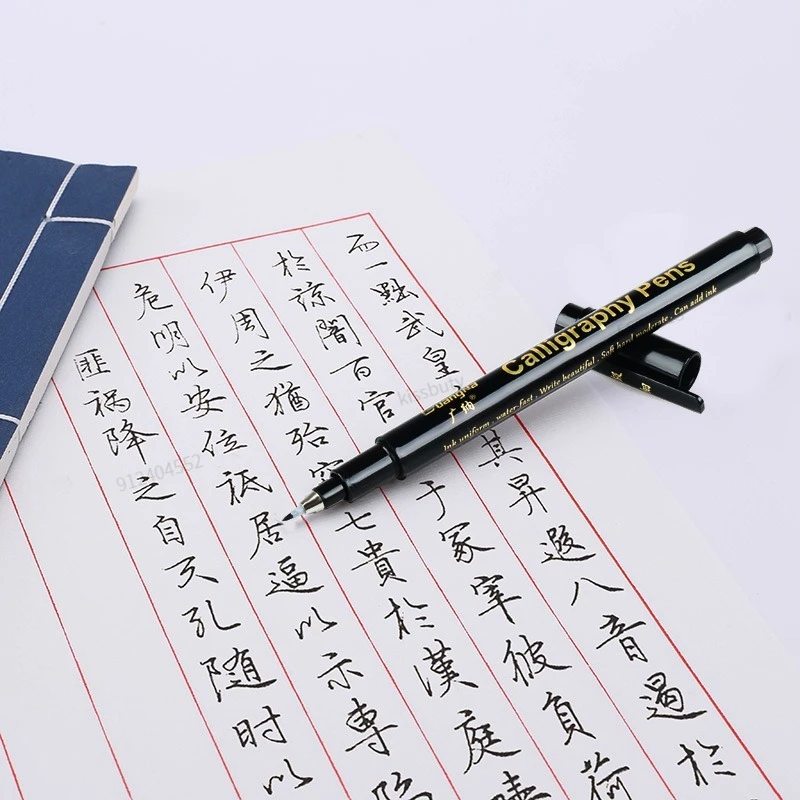 GN 4Pcs Calligraphy Pen Hand Lettering Art Pens Brush Ink Lettering Pens Markers for Writing Drawing Black Ink Pens Art Marker