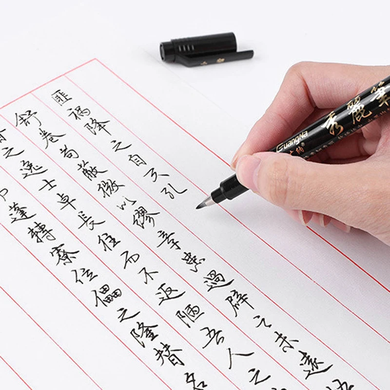 GN 4Pcs Calligraphy Pen Hand Lettering Art Pens Brush Ink Lettering Pens Markers for Writing Drawing Black Ink Pens Art Marker