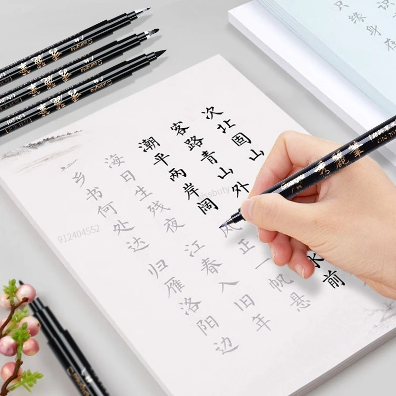 GN 4Pcs Calligraphy Pen Hand Lettering Art Pens Brush Ink Lettering Pens Markers for Writing Drawing Black Ink Pens Art Marker