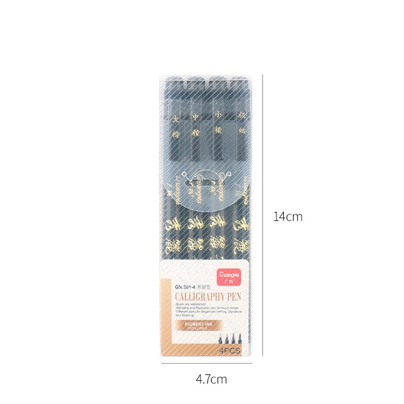 GN 4Pcs Calligraphy Pen Hand Lettering Art Pens Brush Ink Lettering Pens Markers for Writing Drawing Black Ink Pens Art Marker