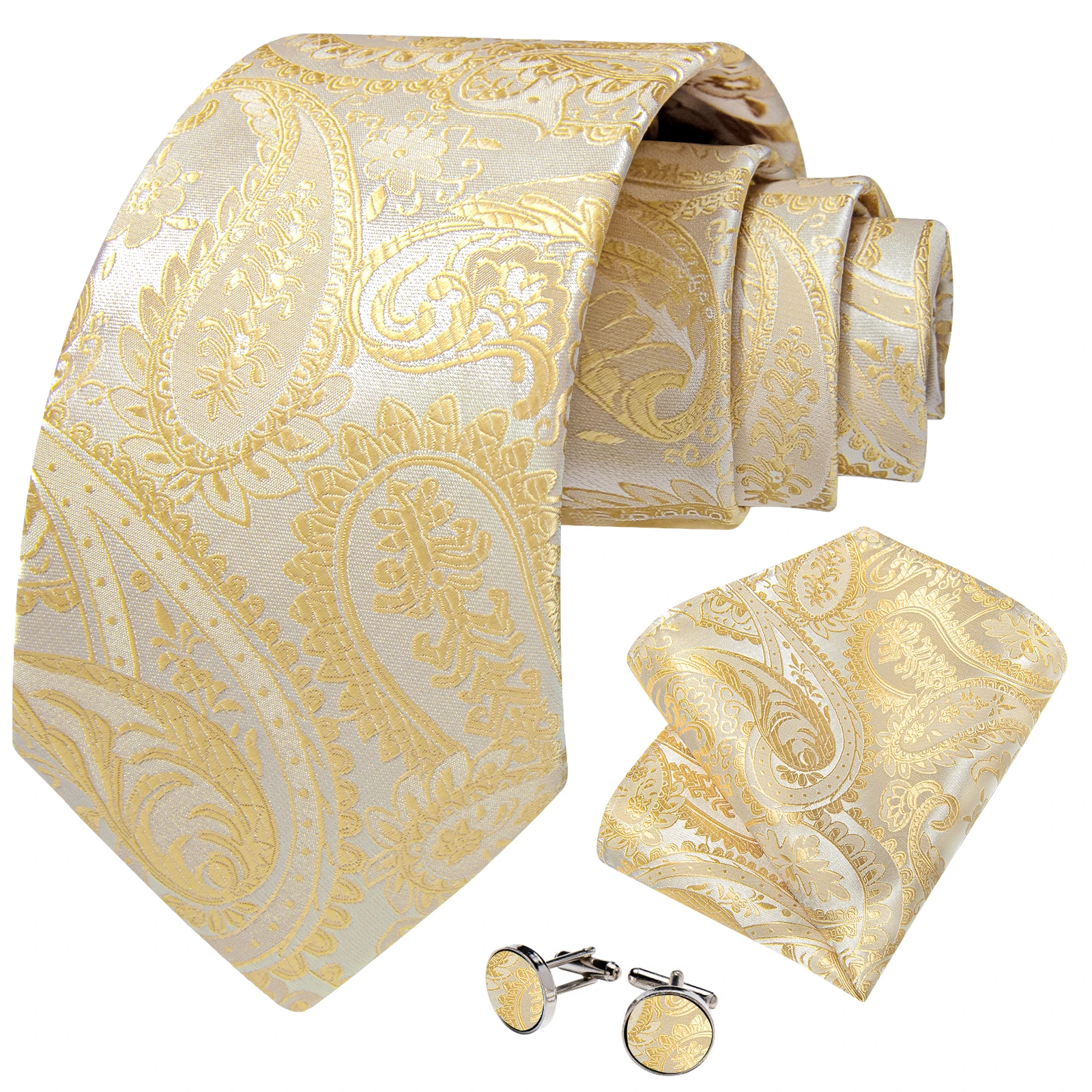 Elegant Beige Yellow Floral Plaid Paisley Solid Ties for Men 8cm Wedding Prom Groom Necktie Cravat Accessories Gift