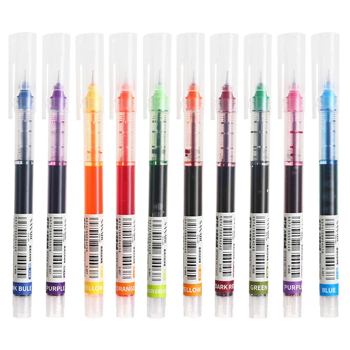 10 Pcs Color Gel pens.Quick Drying Large Capacity,0.5mm, suitable for Students, Note-taking, Marking, Drawing, Bookkeeping.