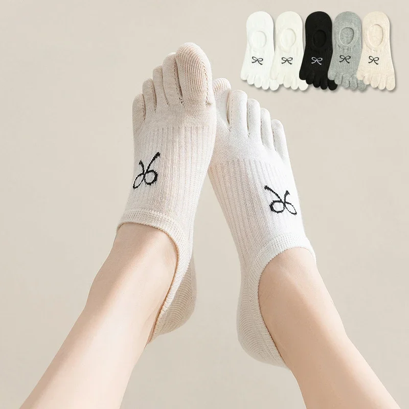 5 Pairs Five Finger Socks Women Anti-slip Cotton Toe Socks with Separate Fingers Sports Summer Thin Slipper Socks