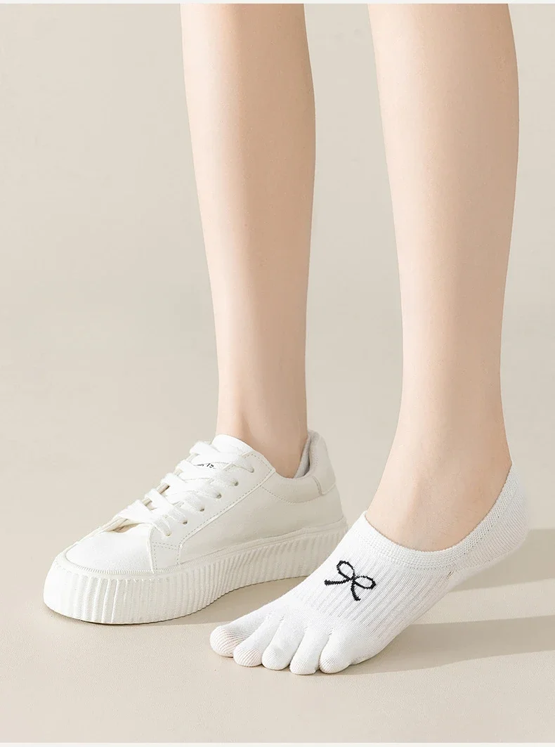 5 Pairs Five Finger Socks Women Anti-slip Cotton Toe Socks with Separate Fingers Sports Summer Thin Slipper Socks