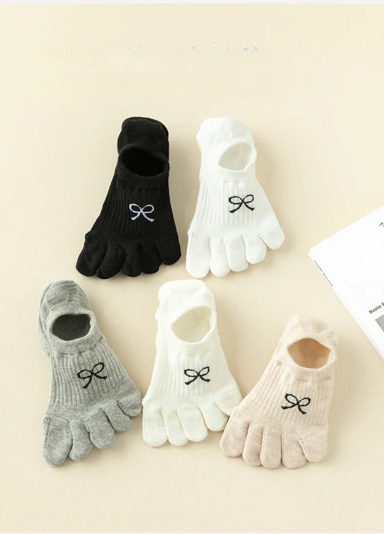 5 Pairs Five Finger Socks Women Anti-slip Cotton Toe Socks with Separate Fingers Sports Summer Thin Slipper Socks