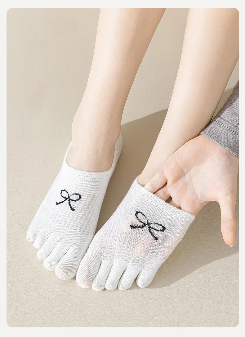 5 Pairs Five Finger Socks Women Anti-slip Cotton Toe Socks with Separate Fingers Sports Summer Thin Slipper Socks