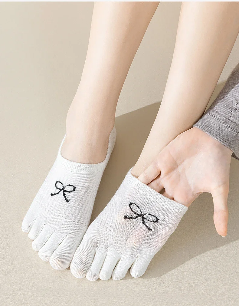 5 Pairs Five Finger Socks Women Anti-slip Cotton Toe Socks with Separate Fingers Sports Summer Thin Slipper Socks