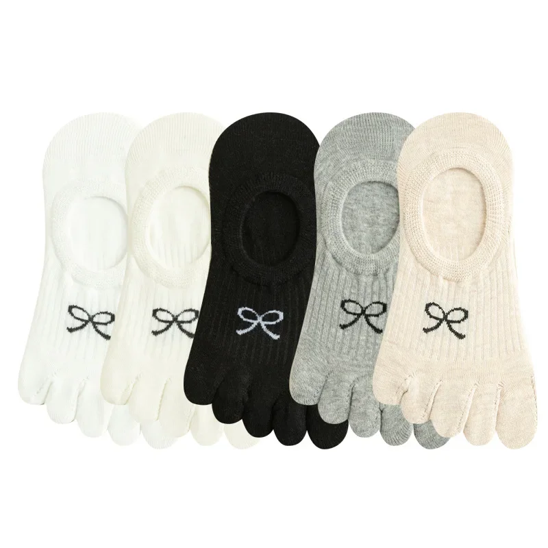 5 Pairs Five Finger Socks Women Anti-slip Cotton Toe Socks with Separate Fingers Sports Summer Thin Slipper Socks