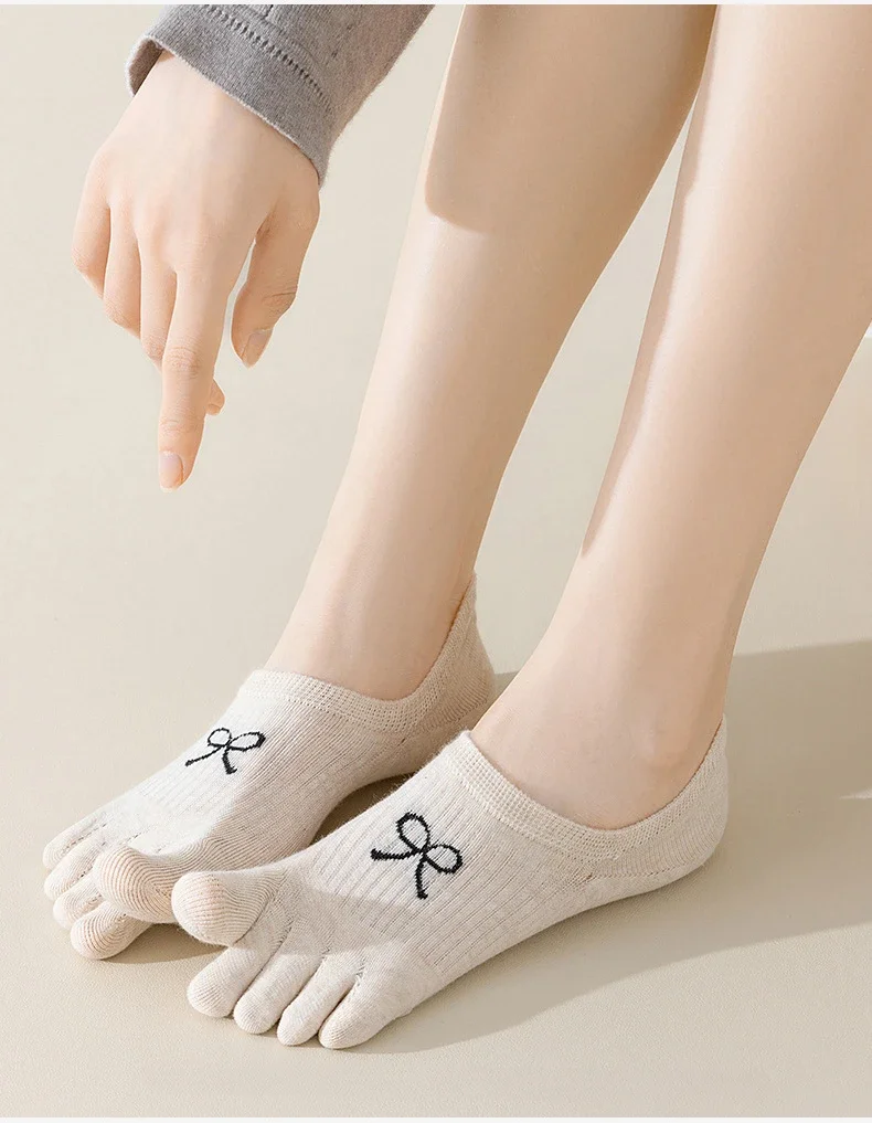 5 Pairs Five Finger Socks Women Anti-slip Cotton Toe Socks with Separate Fingers Sports Summer Thin Slipper Socks