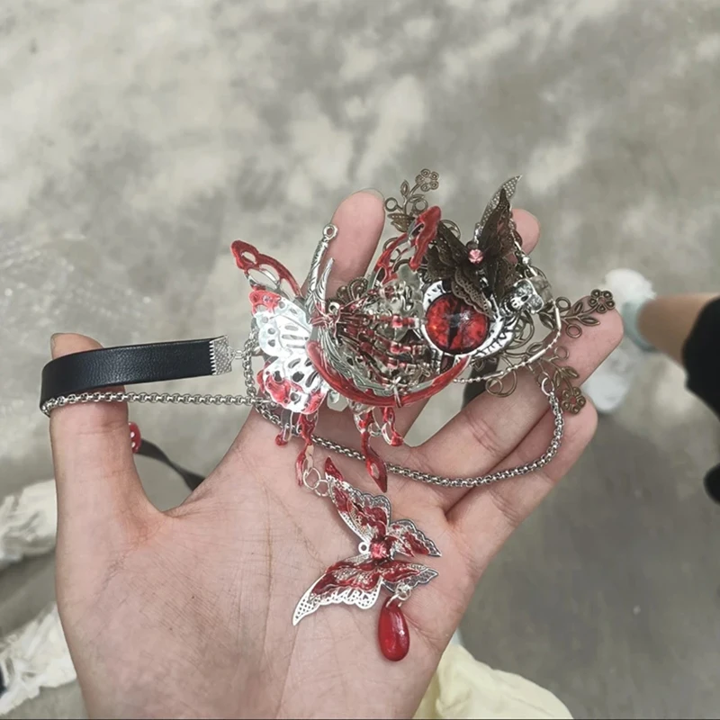 Anime Heaven Officials Blessing Tian Guan Ci Fu Hua Cheng Cosplay Eyeshade Eyepatch Butterfly Eye Mask Jewelry Accessory Prop