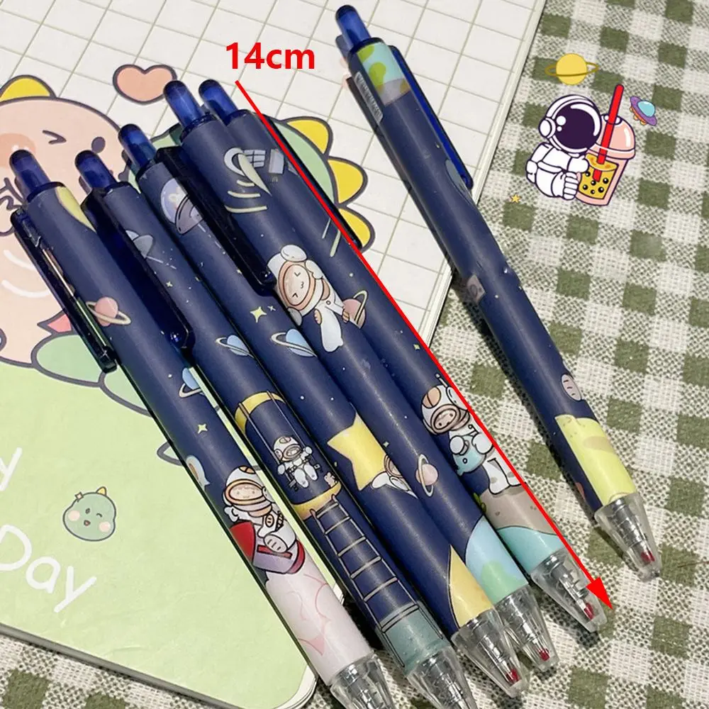 Cute Cartoon Design Ballpoint Pen 0.5mm Bear Peach Astronaut Writing Gel Pens Press Type Rollerball Pen Learning Office Supplies
