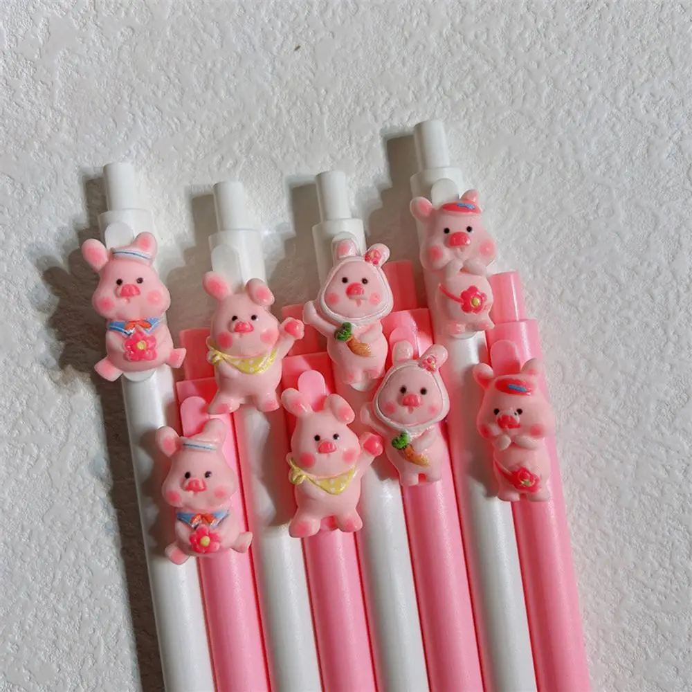 Cute Cartoon Design Ballpoint Pen 0.5mm Bear Peach Astronaut Writing Gel Pens Press Type Rollerball Pen Learning Office Supplies