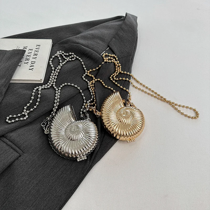 2024 New Metal Mini Conch Bag for Women Fashion Shoulder Bag Designer Lipstick Makeup Bag
