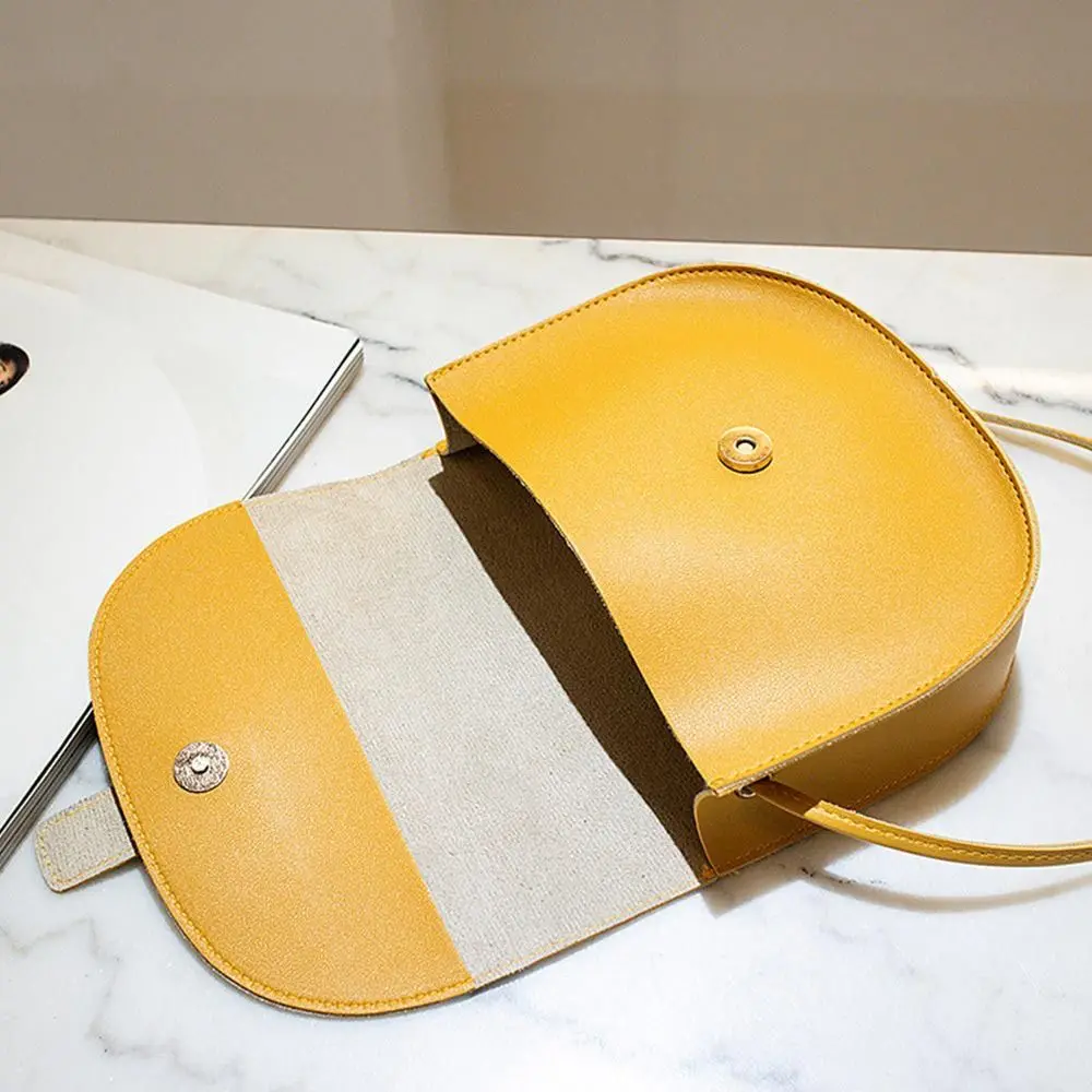 Small Female Purse Saddle Shoulder Messenger Bags PU Leather Fashion Solid Crossbody Bags Women Ladies Phone Bag