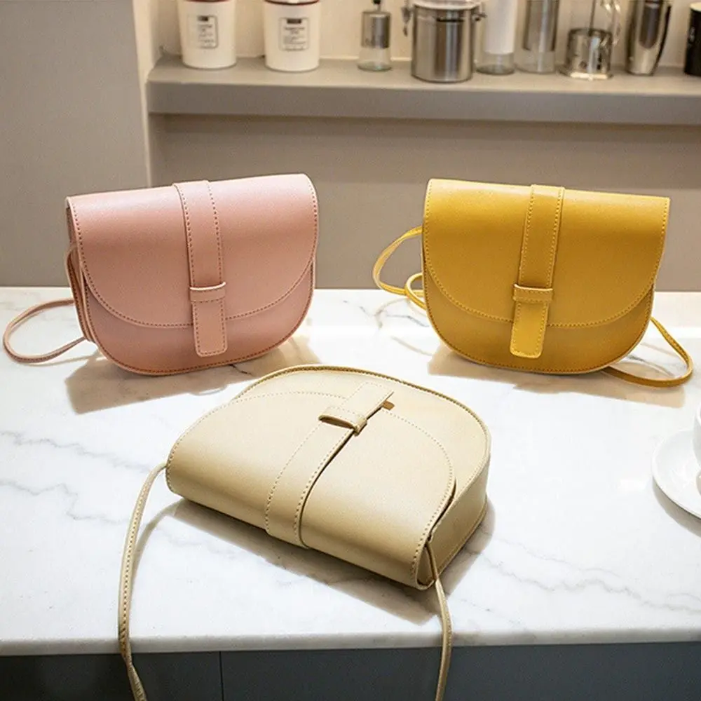 Small Female Purse Saddle Shoulder Messenger Bags PU Leather Fashion Solid Crossbody Bags Women Ladies Phone Bag