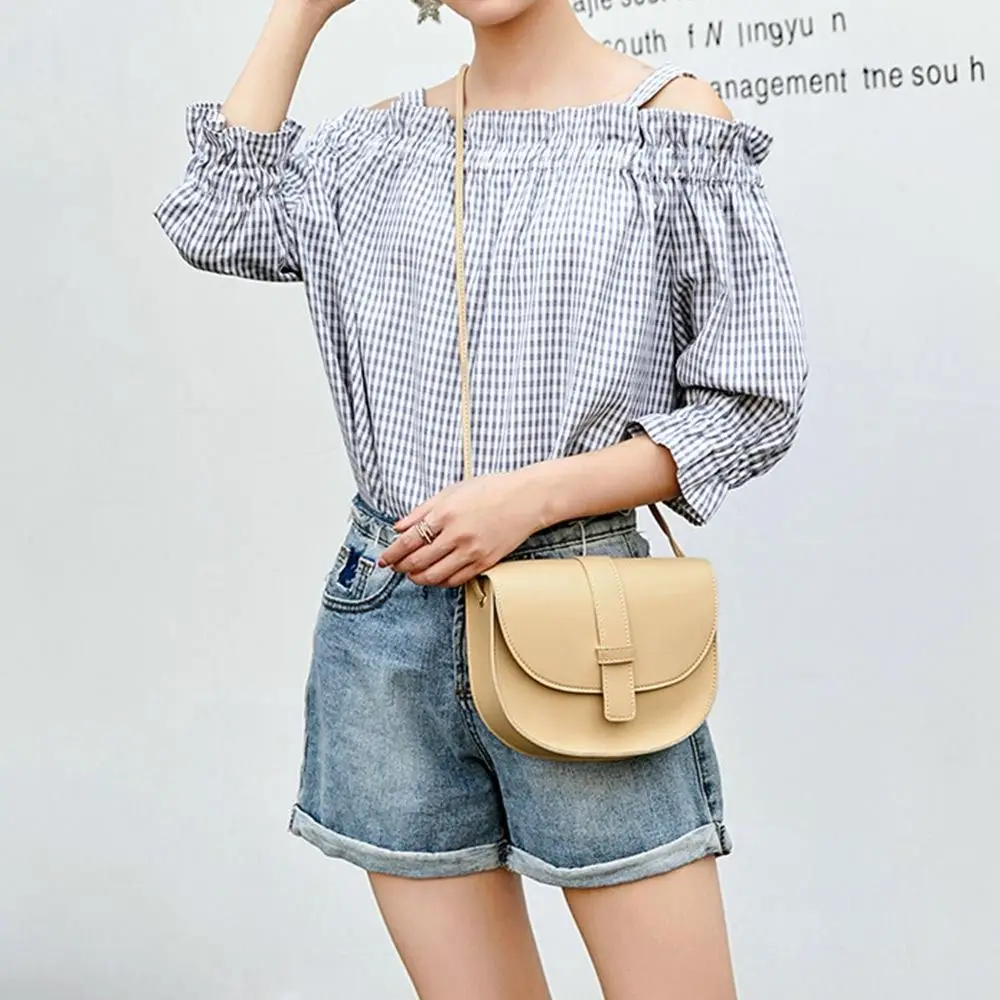 Small Female Purse Saddle Shoulder Messenger Bags PU Leather Fashion Solid Crossbody Bags Women Ladies Phone Bag