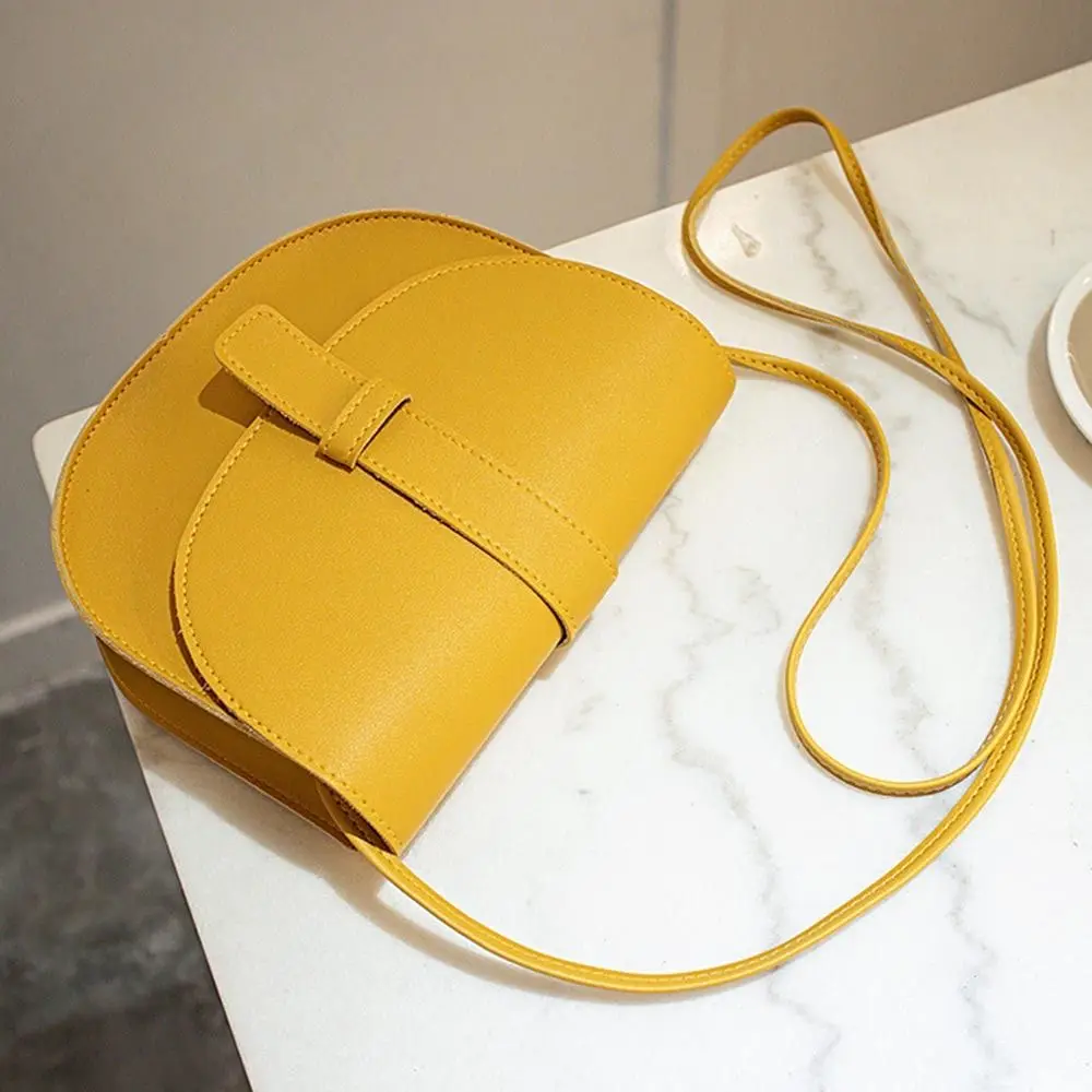 Small Female Purse Saddle Shoulder Messenger Bags PU Leather Fashion Solid Crossbody Bags Women Ladies Phone Bag