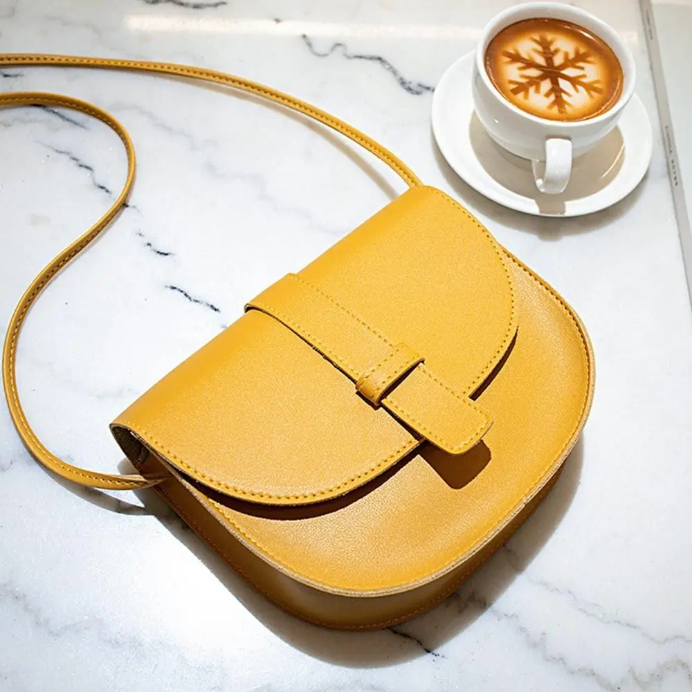Small Female Purse Saddle Shoulder Messenger Bags PU Leather Fashion Solid Crossbody Bags Women Ladies Phone Bag