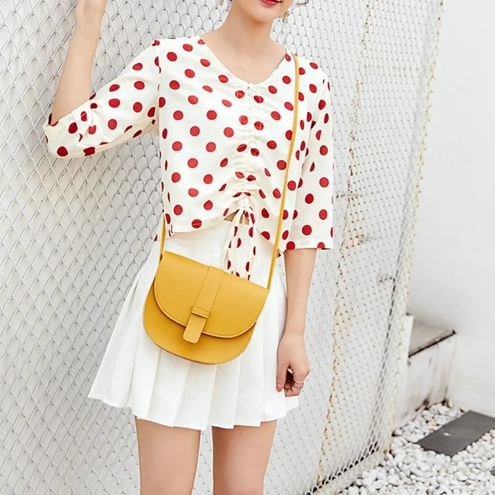 Small Female Purse Saddle Shoulder Messenger Bags PU Leather Fashion Solid Crossbody Bags Women Ladies Phone Bag