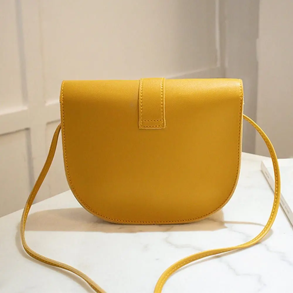 Small Female Purse Saddle Shoulder Messenger Bags PU Leather Fashion Solid Crossbody Bags Women Ladies Phone Bag