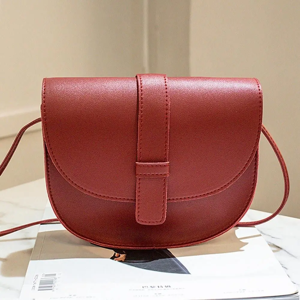 Small Female Purse Saddle Shoulder Messenger Bags PU Leather Fashion Solid Crossbody Bags Women Ladies Phone Bag