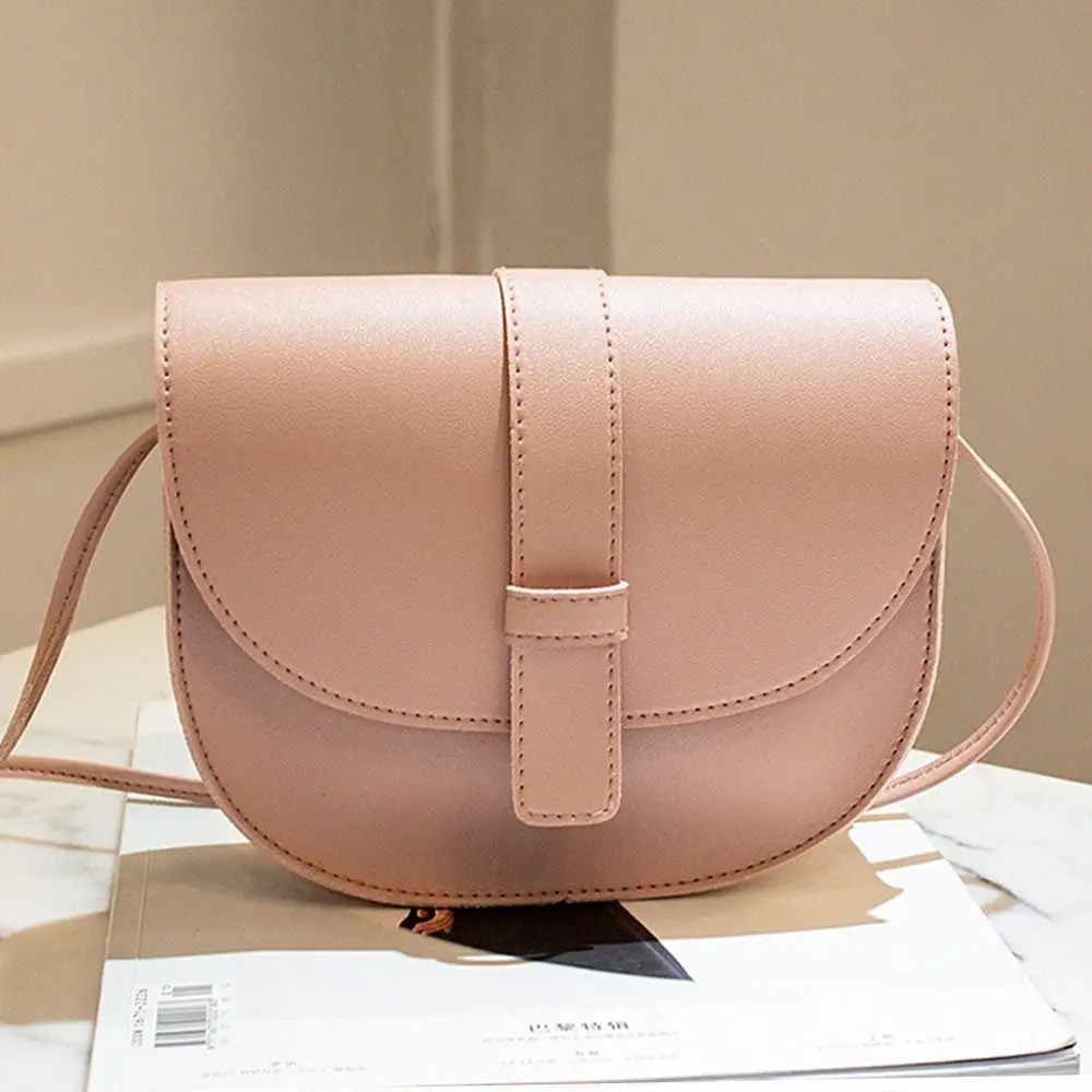 Small Female Purse Saddle Shoulder Messenger Bags PU Leather Fashion Solid Crossbody Bags Women Ladies Phone Bag