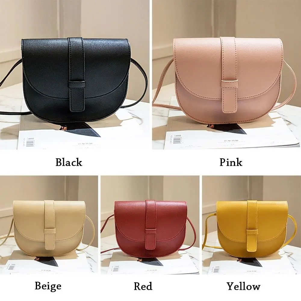 Small Female Purse Saddle Shoulder Messenger Bags PU Leather Fashion Solid Crossbody Bags Women Ladies Phone Bag