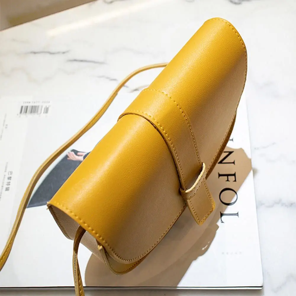 Small Female Purse Saddle Shoulder Messenger Bags PU Leather Fashion Solid Crossbody Bags Women Ladies Phone Bag