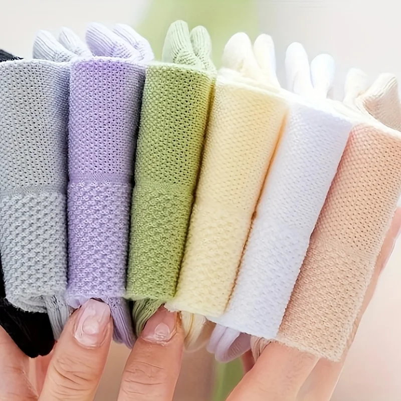 7 pairs of summer solid color mesh short socks fresh Korean version women's macaron candy colored short socks