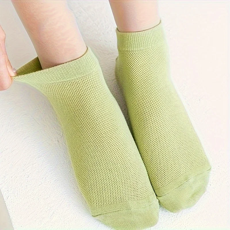 7 pairs of summer solid color mesh short socks fresh Korean version women's macaron candy colored short socks